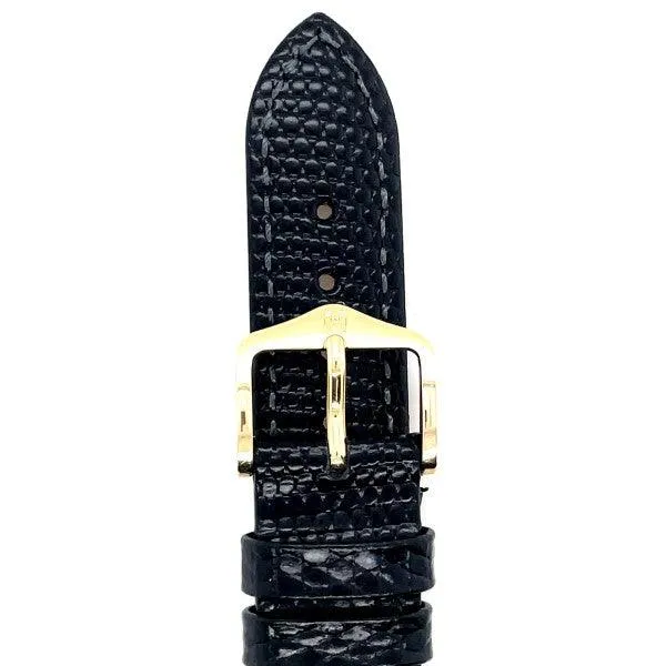 Rainbow - 18mm Black Long Medium Leather Watch Strap
