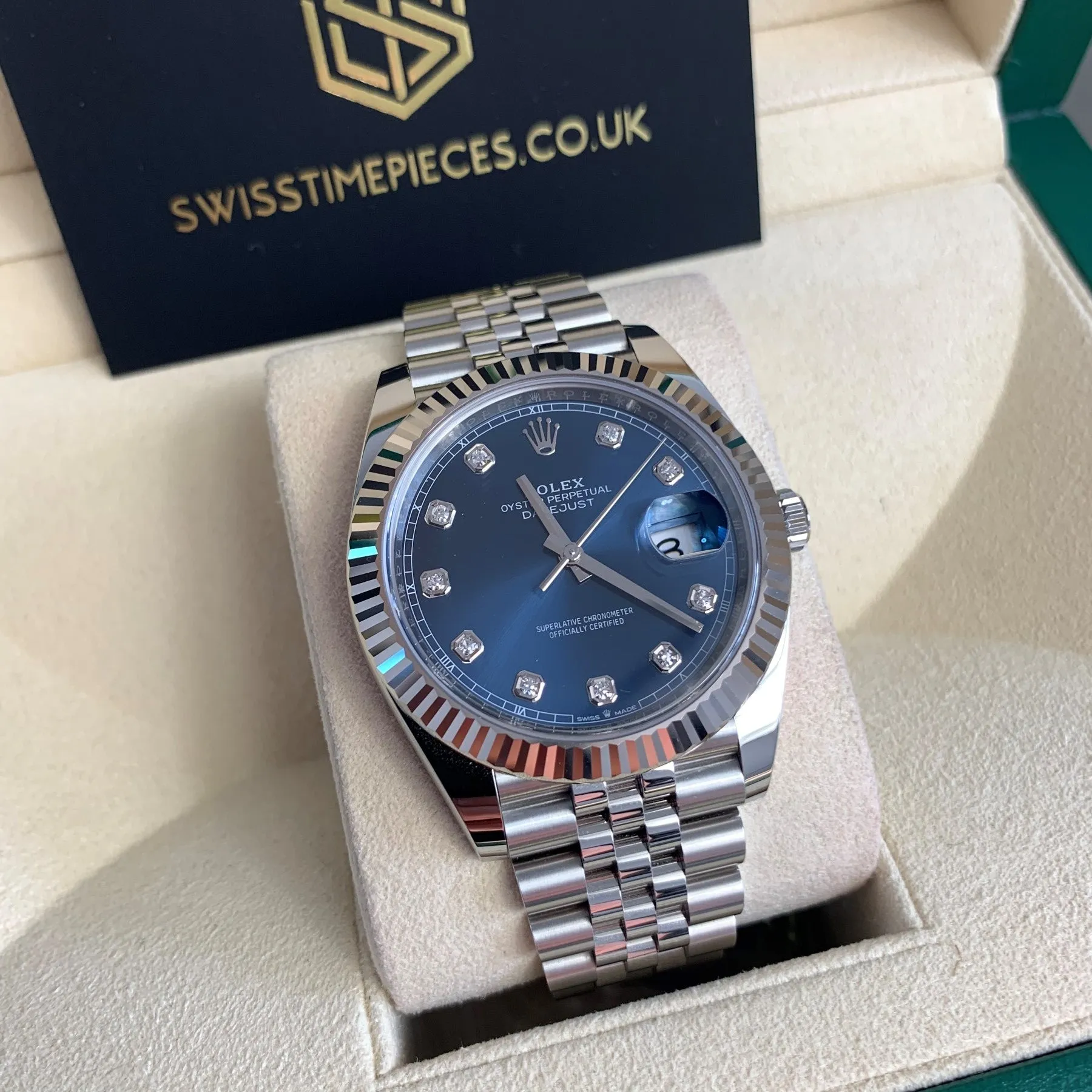 Rolex Datejust 41 126334 Blue Diamond Dial Jubilee Watch