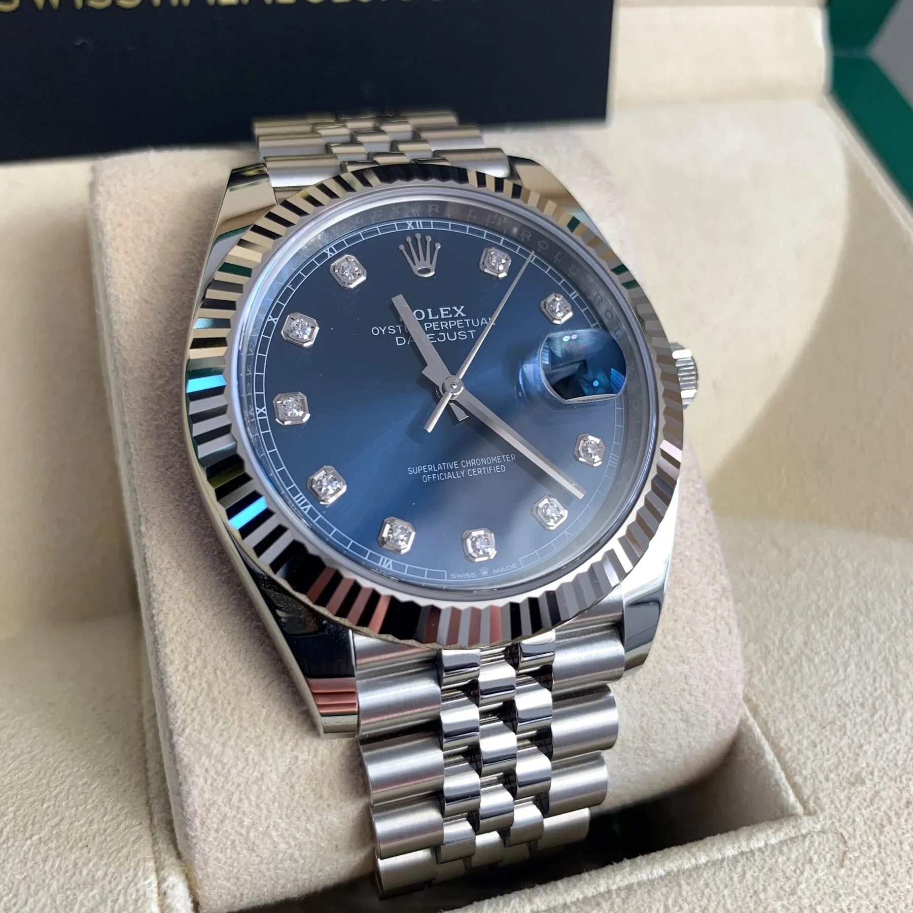 Rolex Datejust 41 126334 Blue Diamond Dial Jubilee Watch