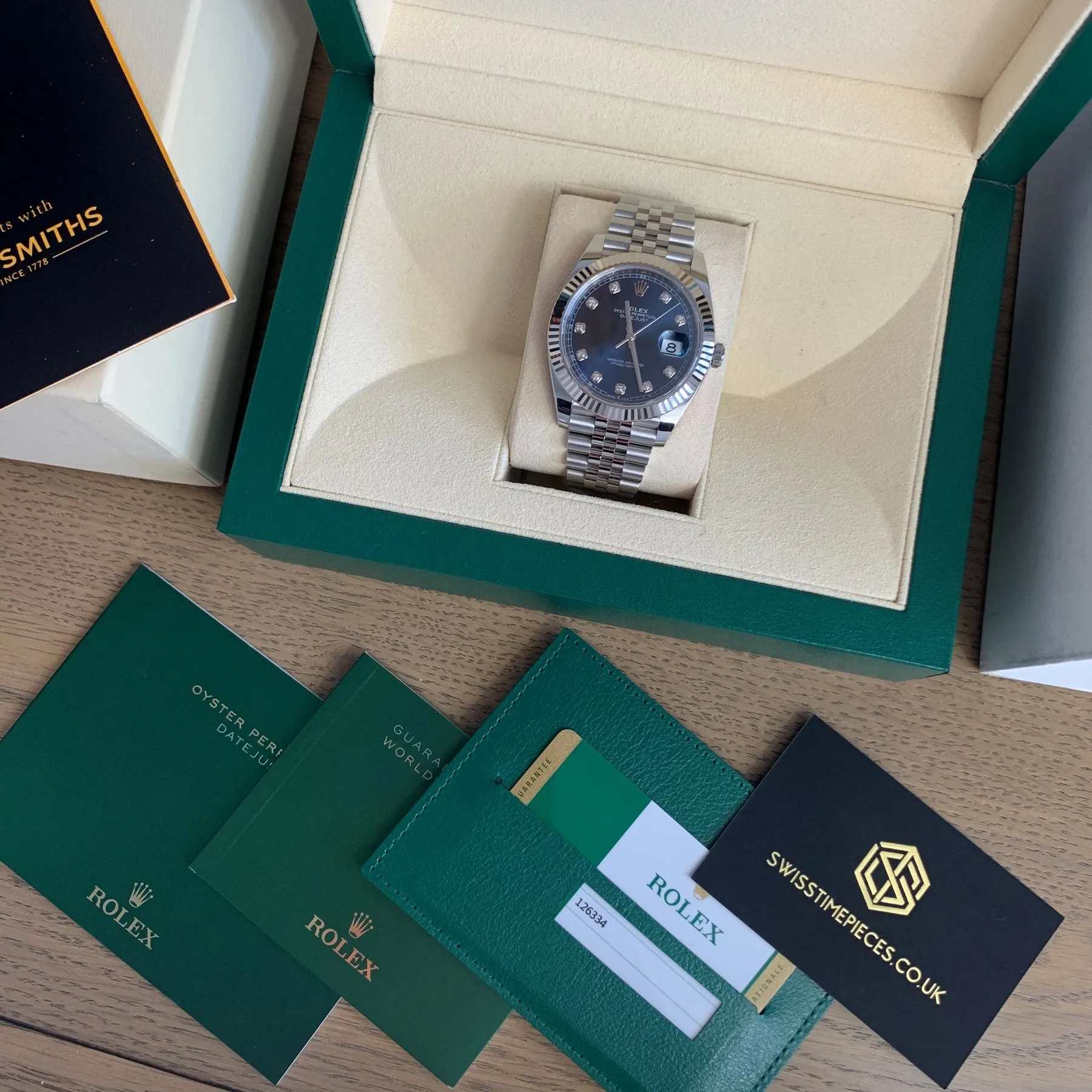 Rolex Datejust 41 126334 Blue Diamond Dial Jubilee Watch