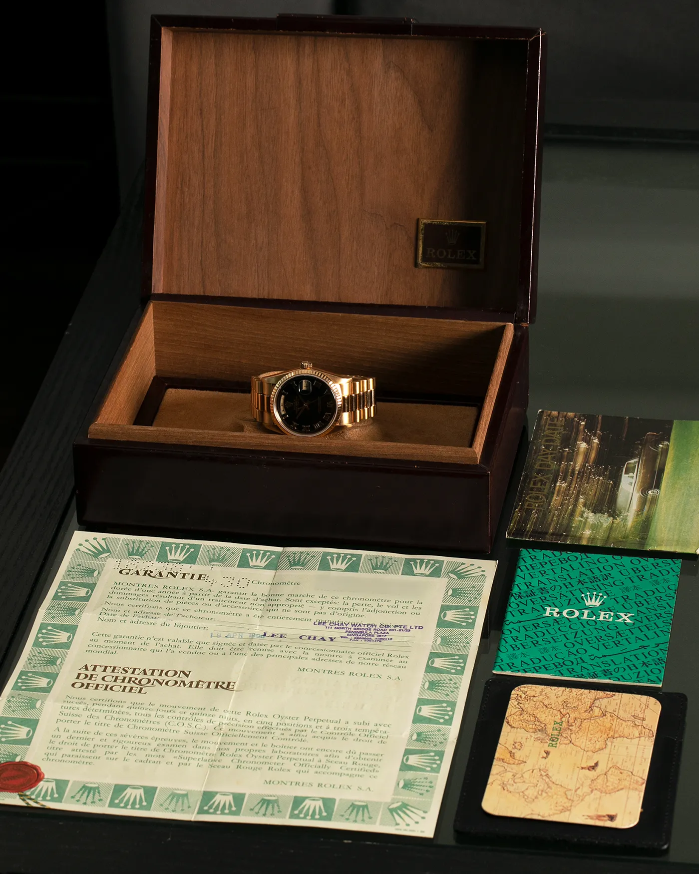 Rolex Day-Date 18238 Black Pyramid Dial Chinese Date