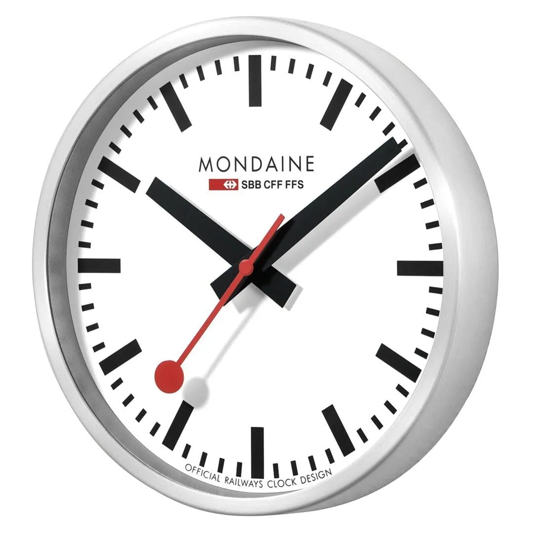 Silver Coloured Wall Clock, 40 cm