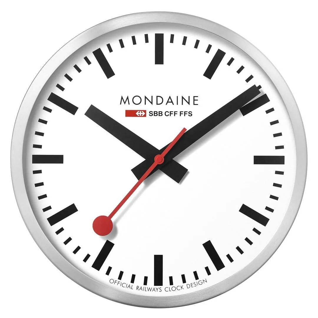 Silver Coloured Wall Clock, 40 cm