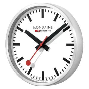 Silver Coloured Wall Clock, 40 cm