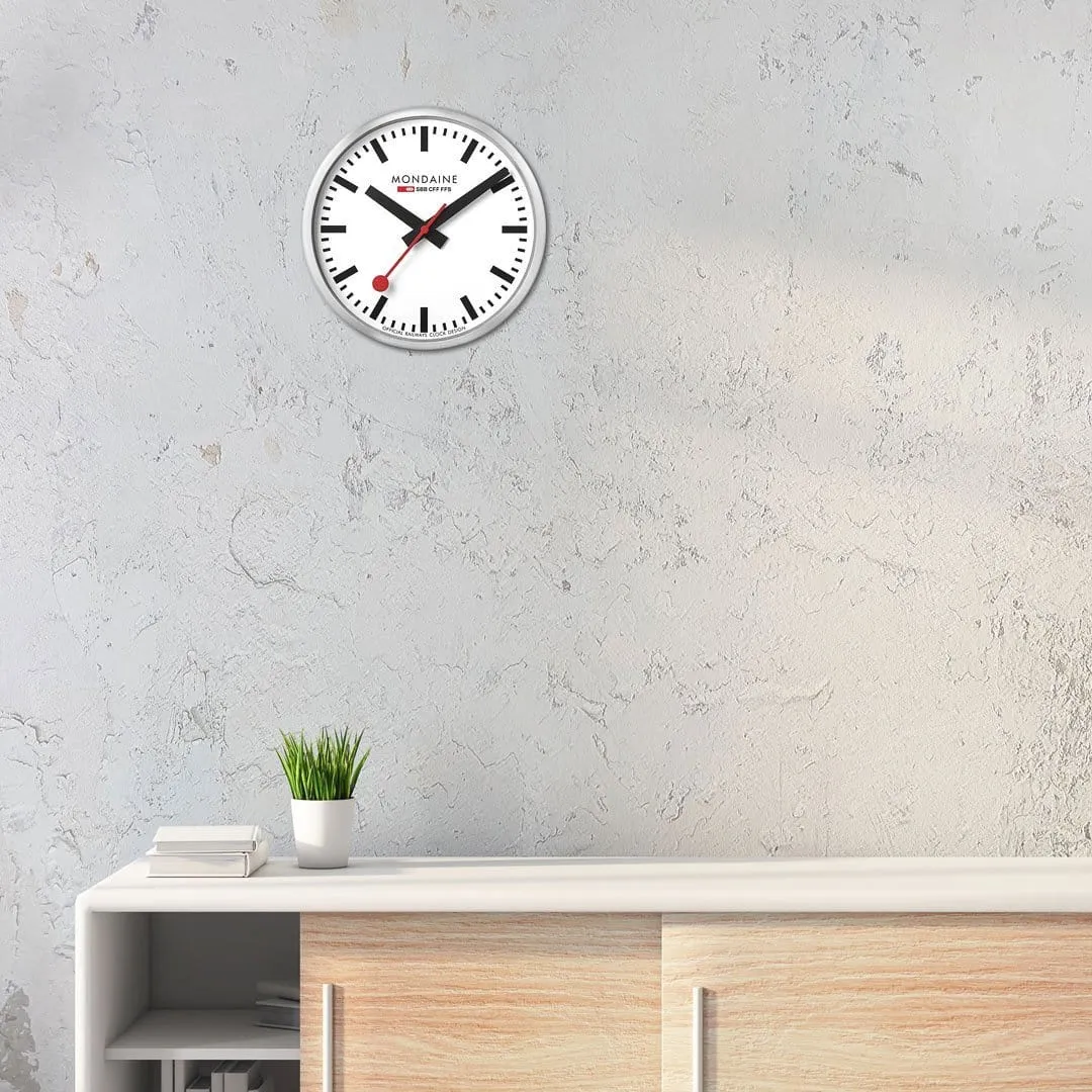 Silver Coloured Wall Clock, 40 cm