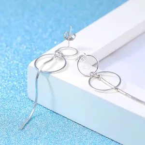 Simple pearl tassel earrings sterling silver earrings long earrings ear