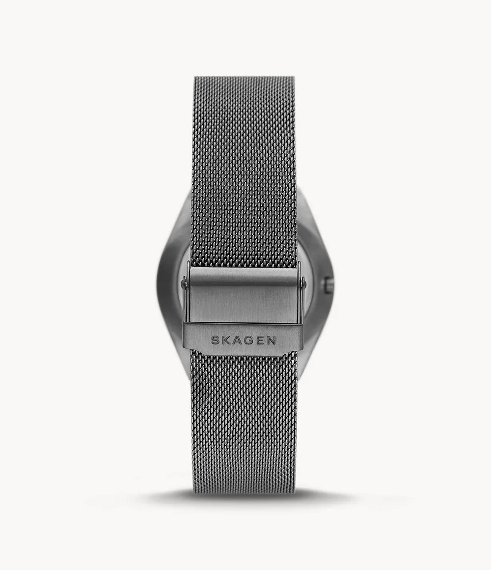 Skagen Gents Charcoal Stainless Steel Mesh Watch