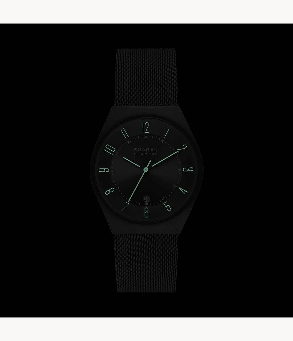 Skagen Gents Charcoal Stainless Steel Mesh Watch