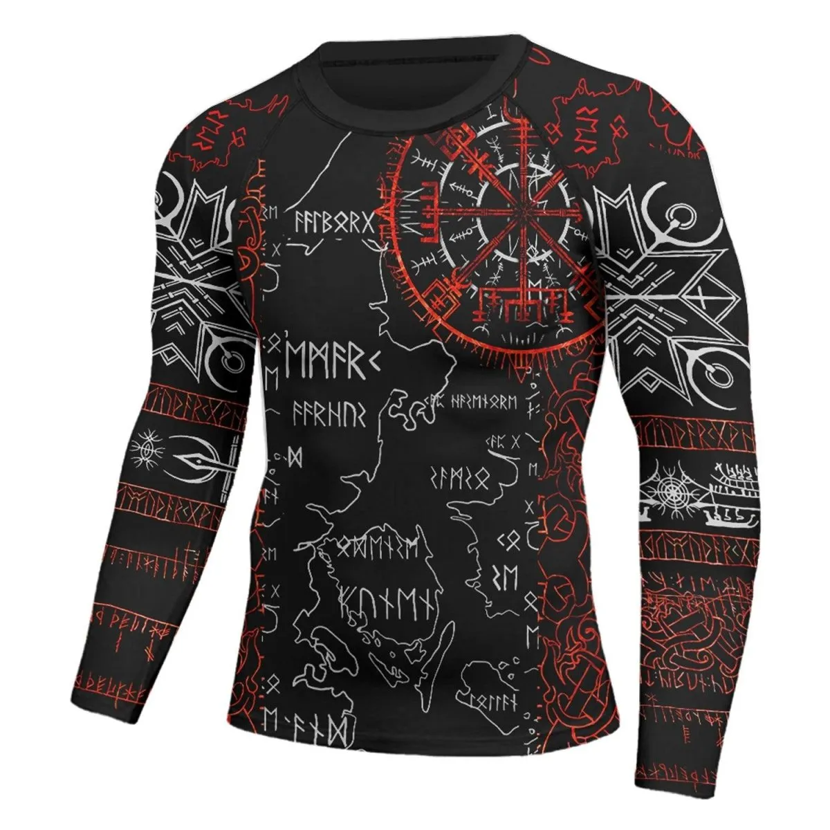 Sol Rune Viking Compass Men's Long Sleeve Rash Guard