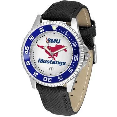 Southern Methodist Mustangs Competitor - Poly/Leather Band Watch