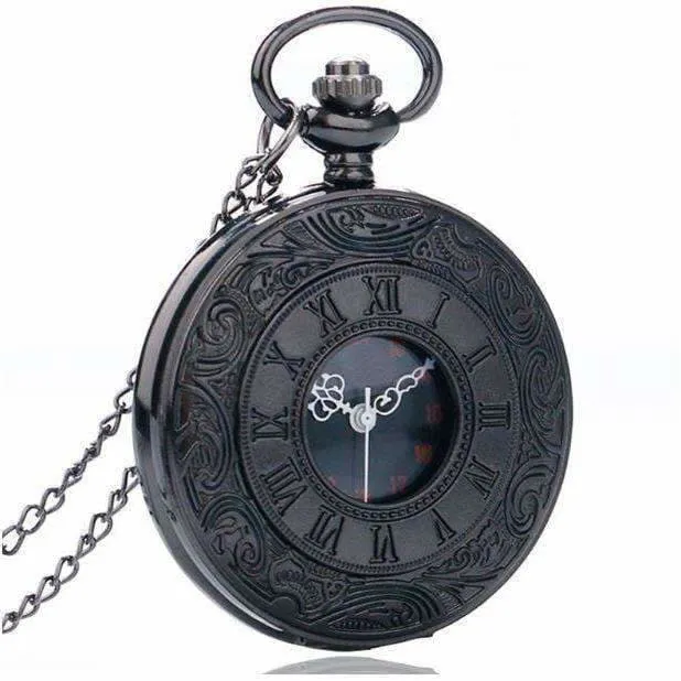 Steampunk Pocket Watch Black
