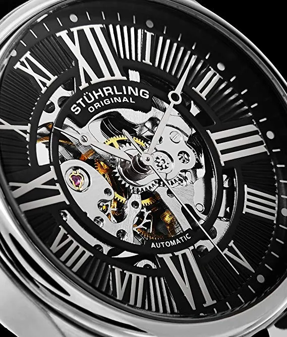 Stuhrling 747.02 Atrium Automatic Skeleton Black Watch