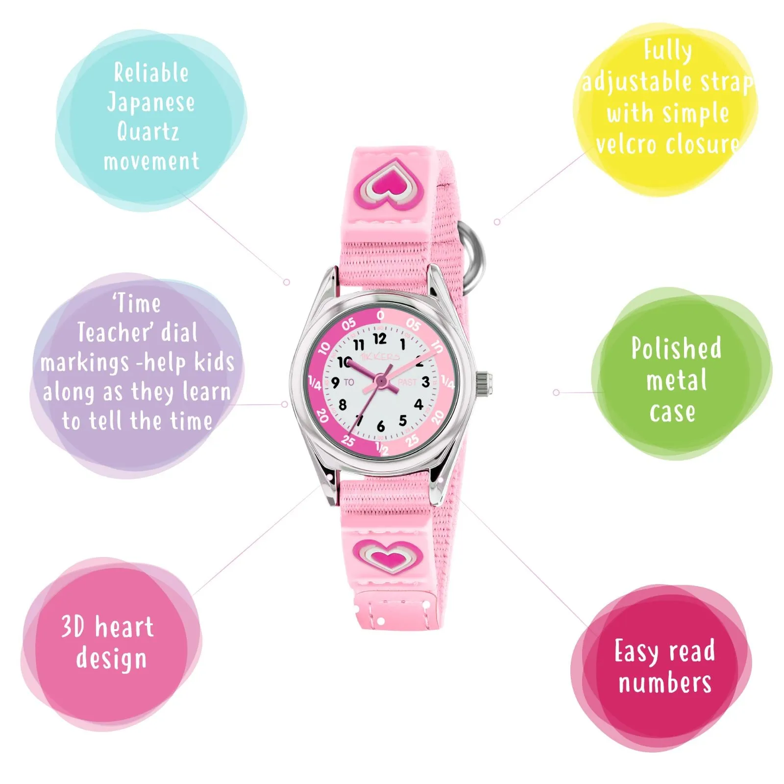Tikkers Pink Heart Watch Gift Set ATK1031