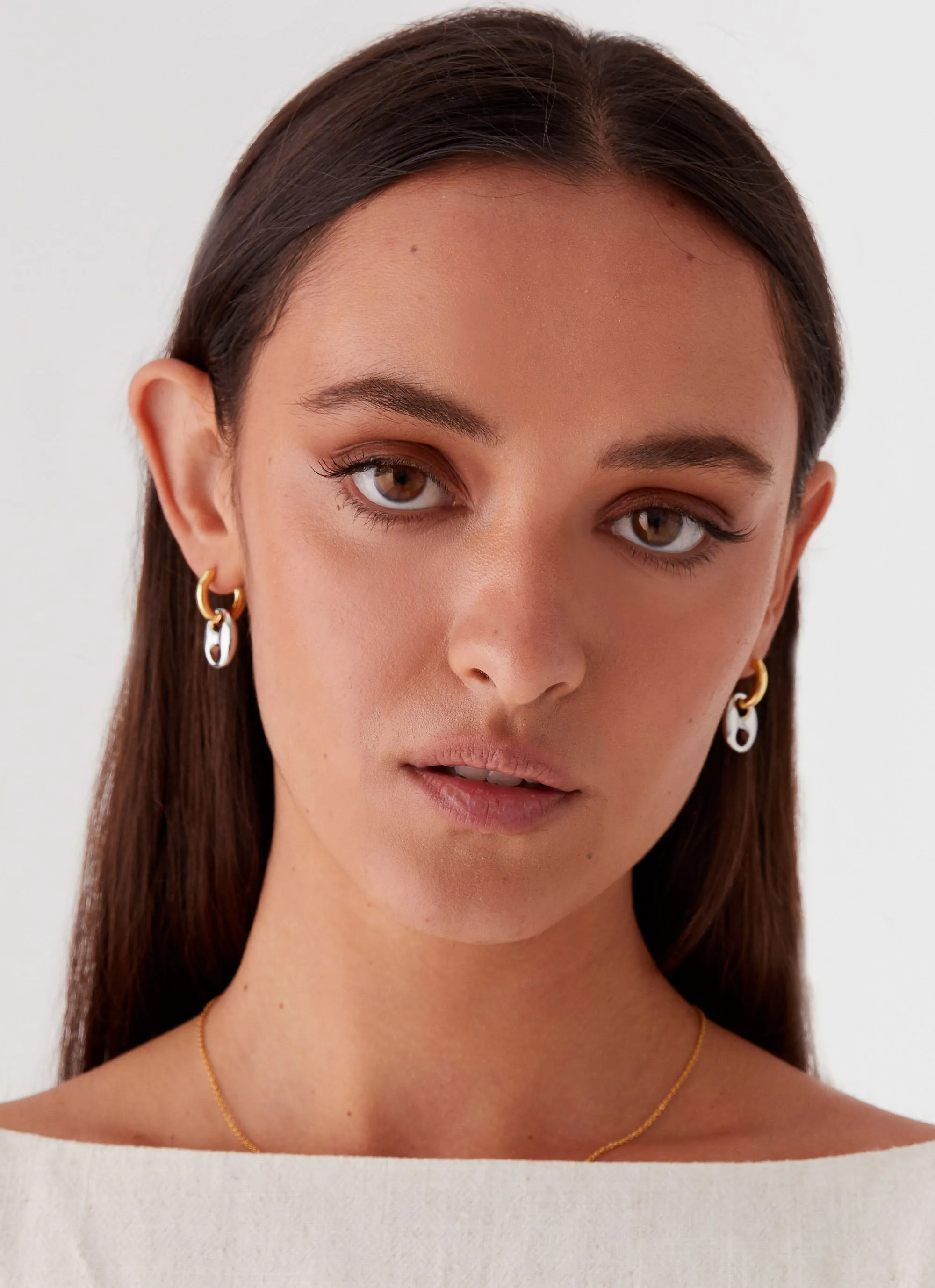 Vacations Two Tone Earrings - Gold/Silver