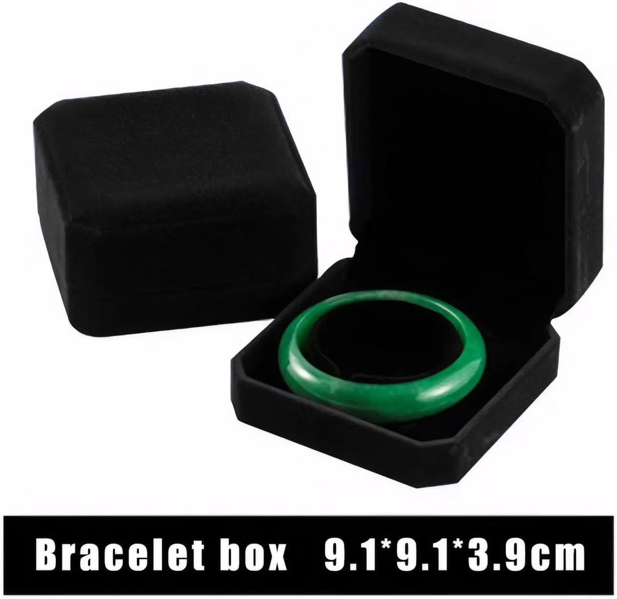 Velvet Jewelry Gift Box Set, Bracelet,Ring,Necklace Storage Case, Elegant Display Box for Wedding, Engagement, Proposal, Birthday and Anniversary (4, Black)