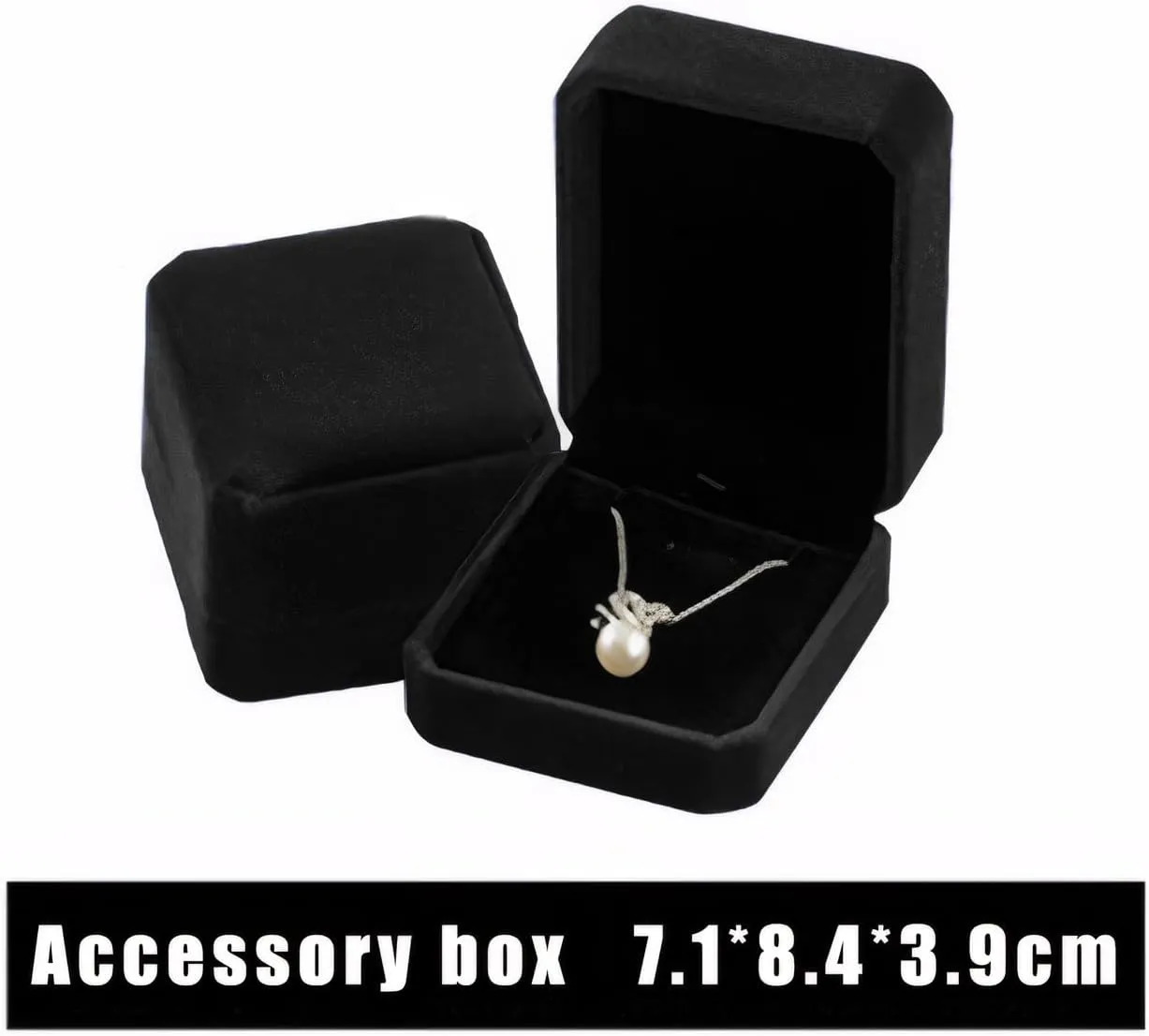 Velvet Jewelry Gift Box Set, Bracelet,Ring,Necklace Storage Case, Elegant Display Box for Wedding, Engagement, Proposal, Birthday and Anniversary (4, Black)