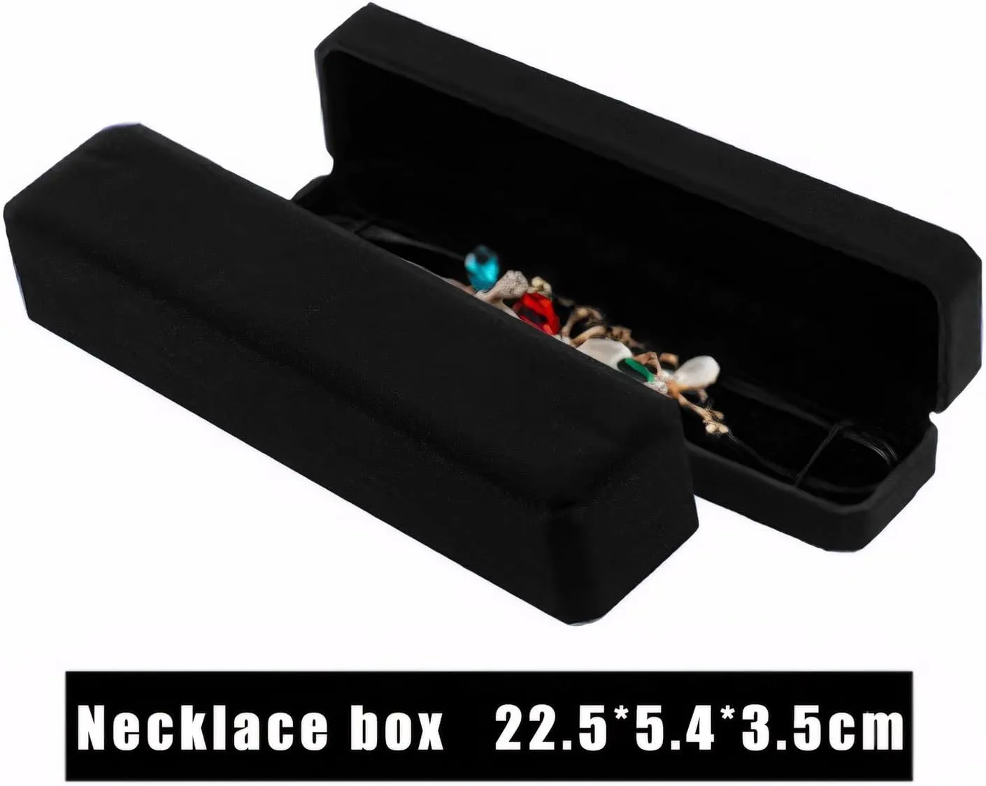 Velvet Jewelry Gift Box Set, Bracelet,Ring,Necklace Storage Case, Elegant Display Box for Wedding, Engagement, Proposal, Birthday and Anniversary (4, Black)