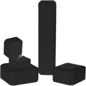 Velvet Jewelry Gift Box Set, Bracelet,Ring,Necklace Storage Case, Elegant Display Box for Wedding, Engagement, Proposal, Birthday and Anniversary (4, Black)