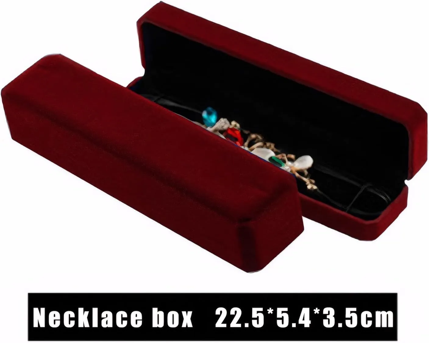 Velvet Jewelry Gift Box Set, Bracelet,Ring,Necklace Storage Case, Elegant Display Box for Wedding, Engagement, Proposal, Birthday and Anniversary (4, Red)