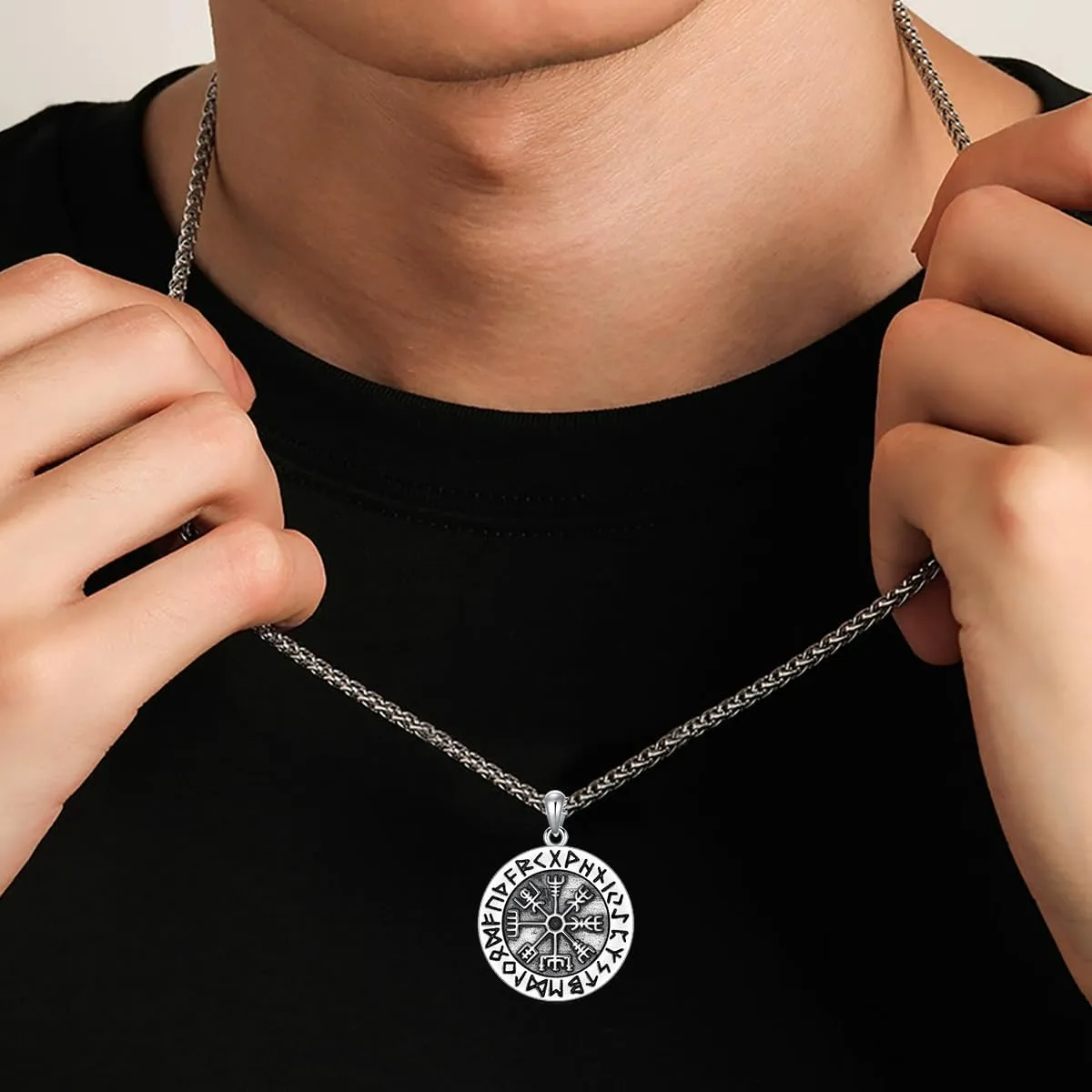 Viking Necklace 925 Sterling Silver Norse Nordic Jewelry for Men