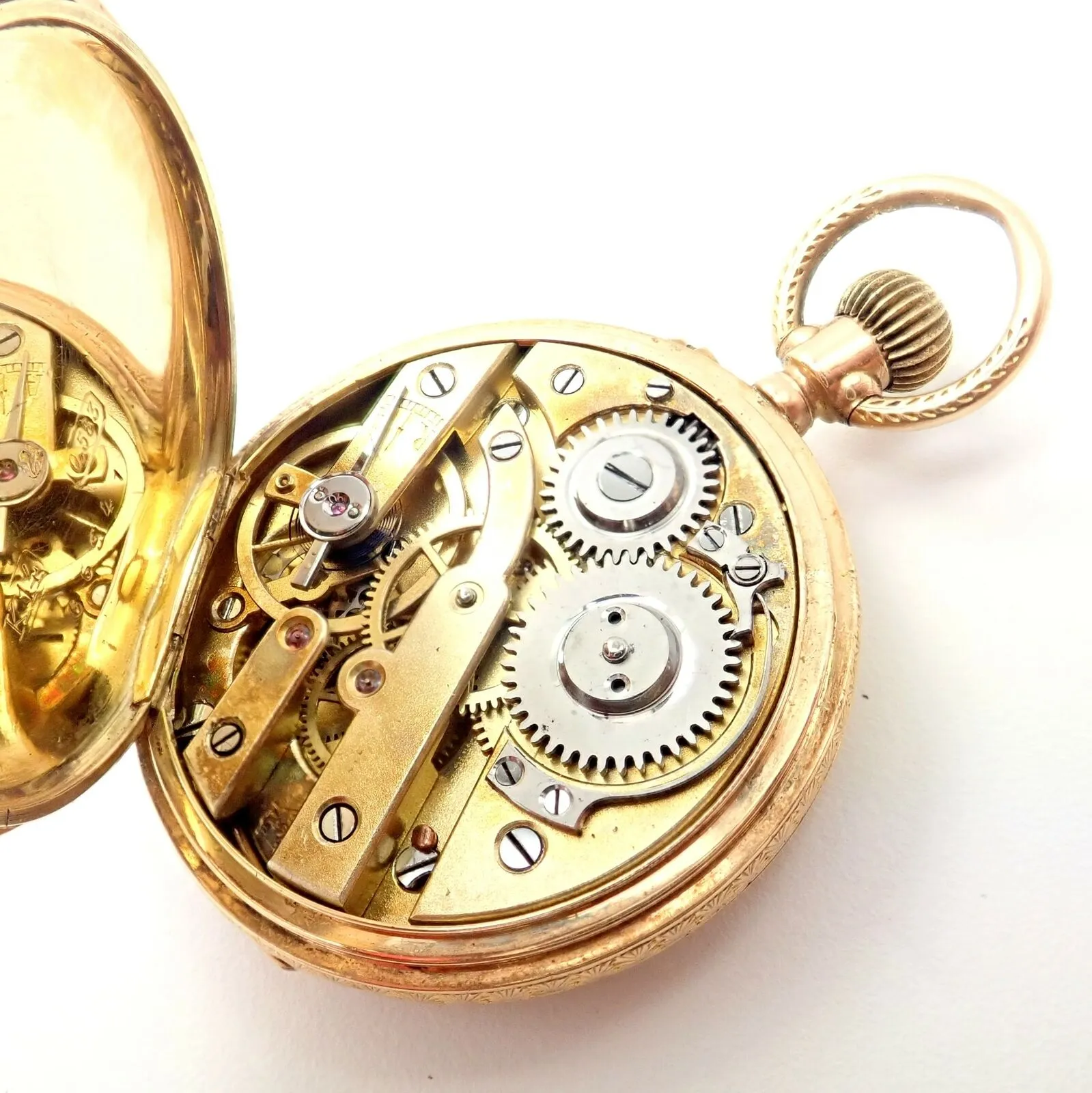 Vintage! Swiss 14k Yellow Gold Ladies Pocket Watch 33mm High Grade Movement