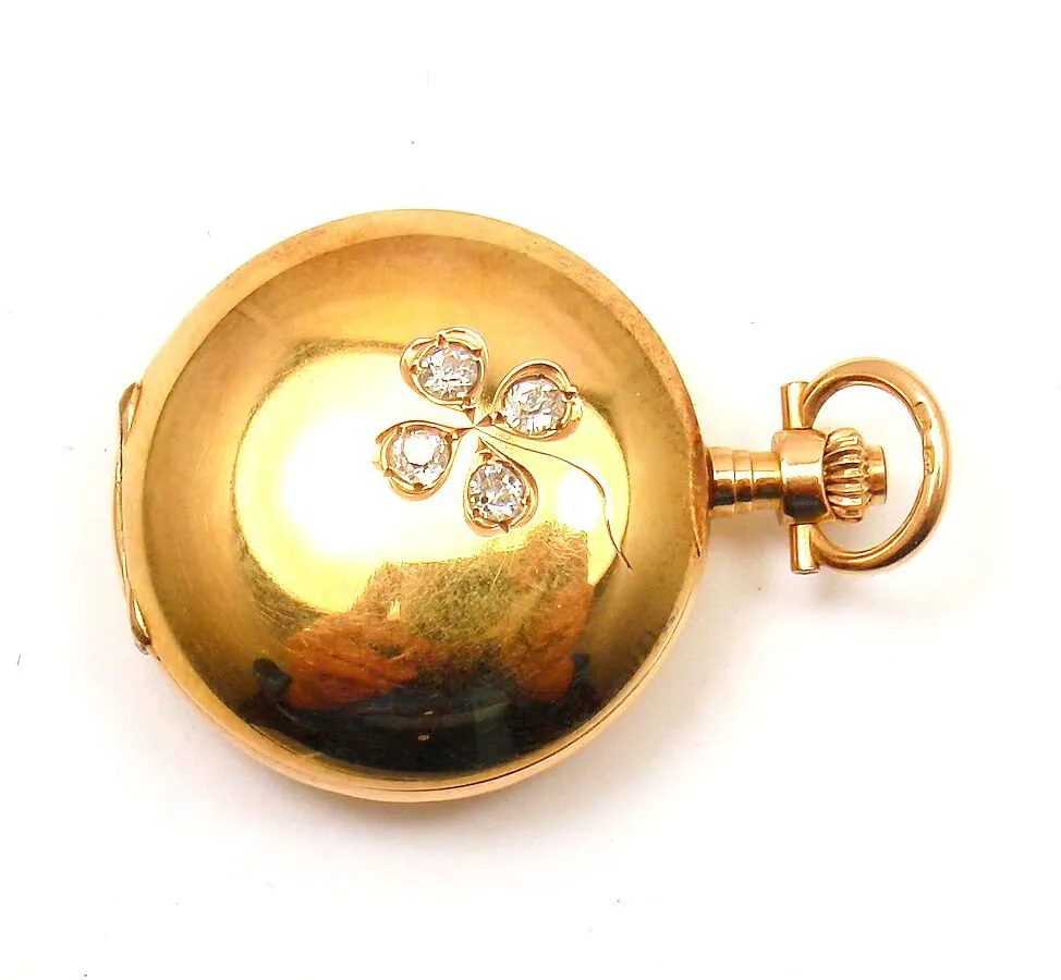 Vintage! Swiss Yellow Gold Diamond Ladies Pocket Watch High Grade Movement