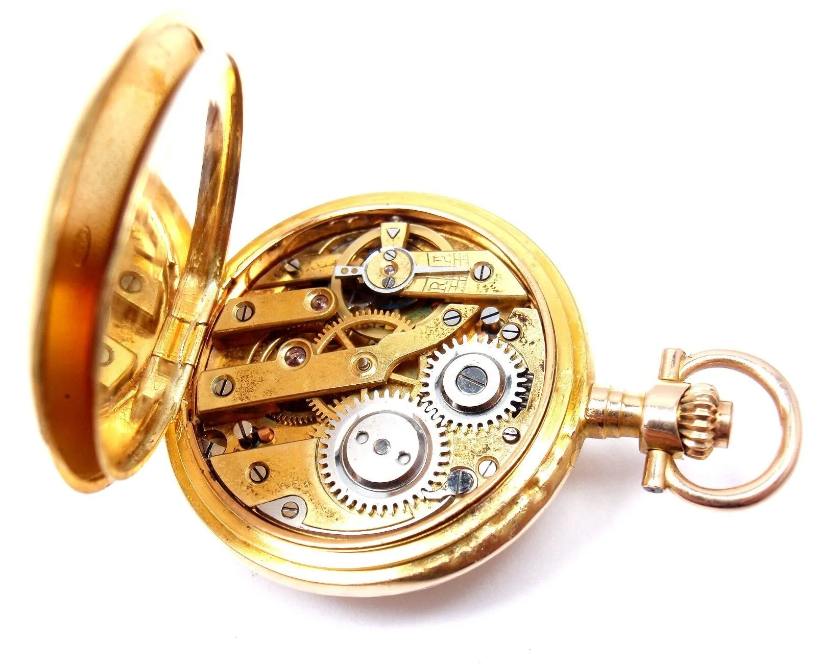 Vintage! Swiss Yellow Gold Diamond Ladies Pocket Watch High Grade Movement