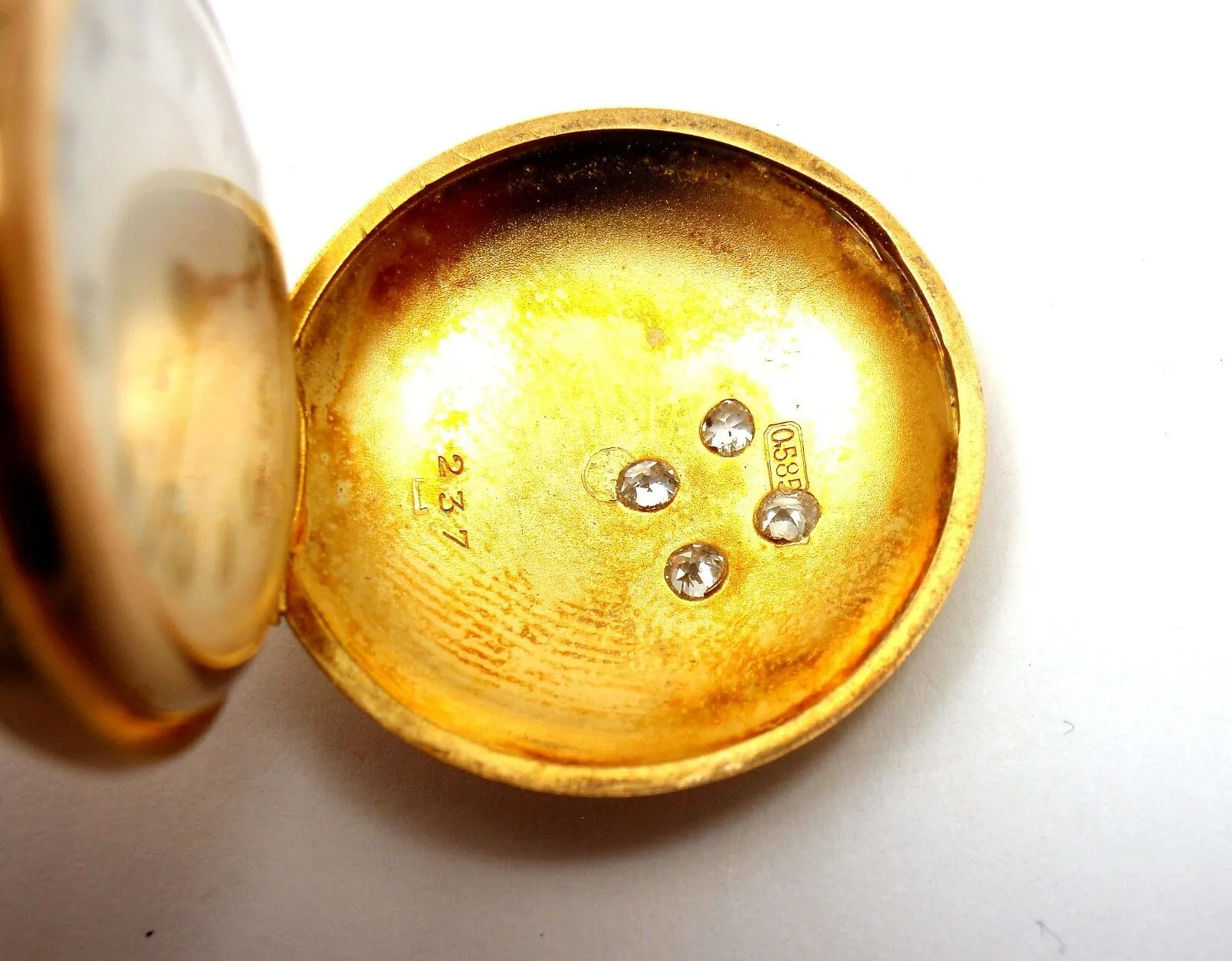 Vintage! Swiss Yellow Gold Diamond Ladies Pocket Watch High Grade Movement