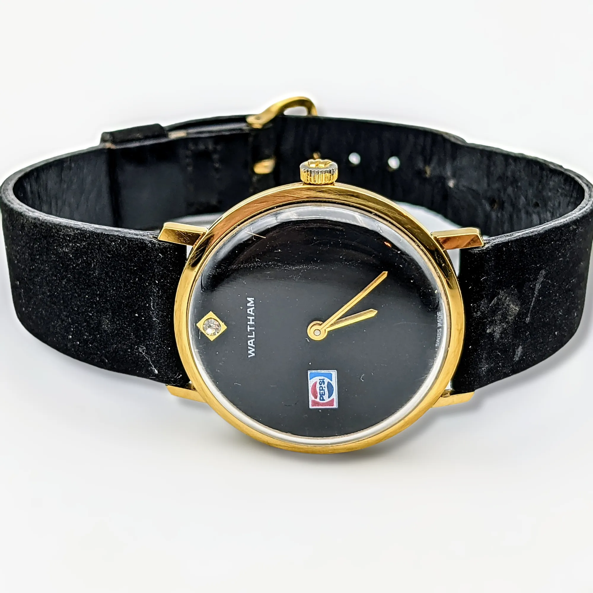 WALTHAM Pepsi Advertisement Watch Diamond Dial Swiss Wristwatch