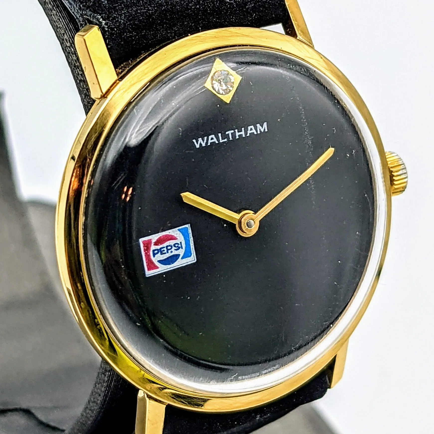 WALTHAM Pepsi Advertisement Watch Diamond Dial Swiss Wristwatch