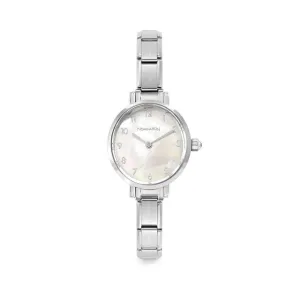Watch 076038/008 Stainless Steel Oval White Mother Of Pearl Dial