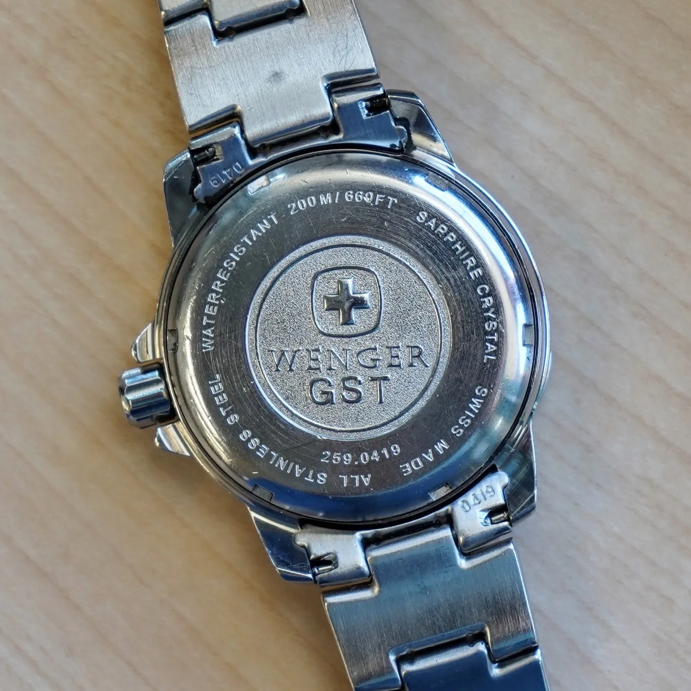 WENGER GST SEA Diver Watch 200M / 660FT Date ALL S.S. Quartz Wristwatch - 259.0419 - Ref. 78529