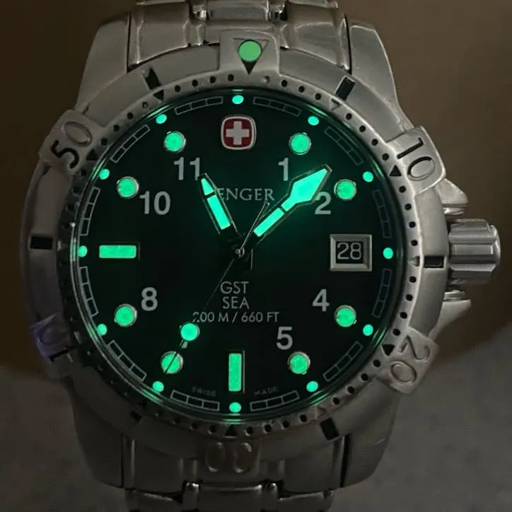 WENGER GST SEA Diver Watch 200M / 660FT Date ALL S.S. Quartz Wristwatch - 259.0419 - Ref. 78529