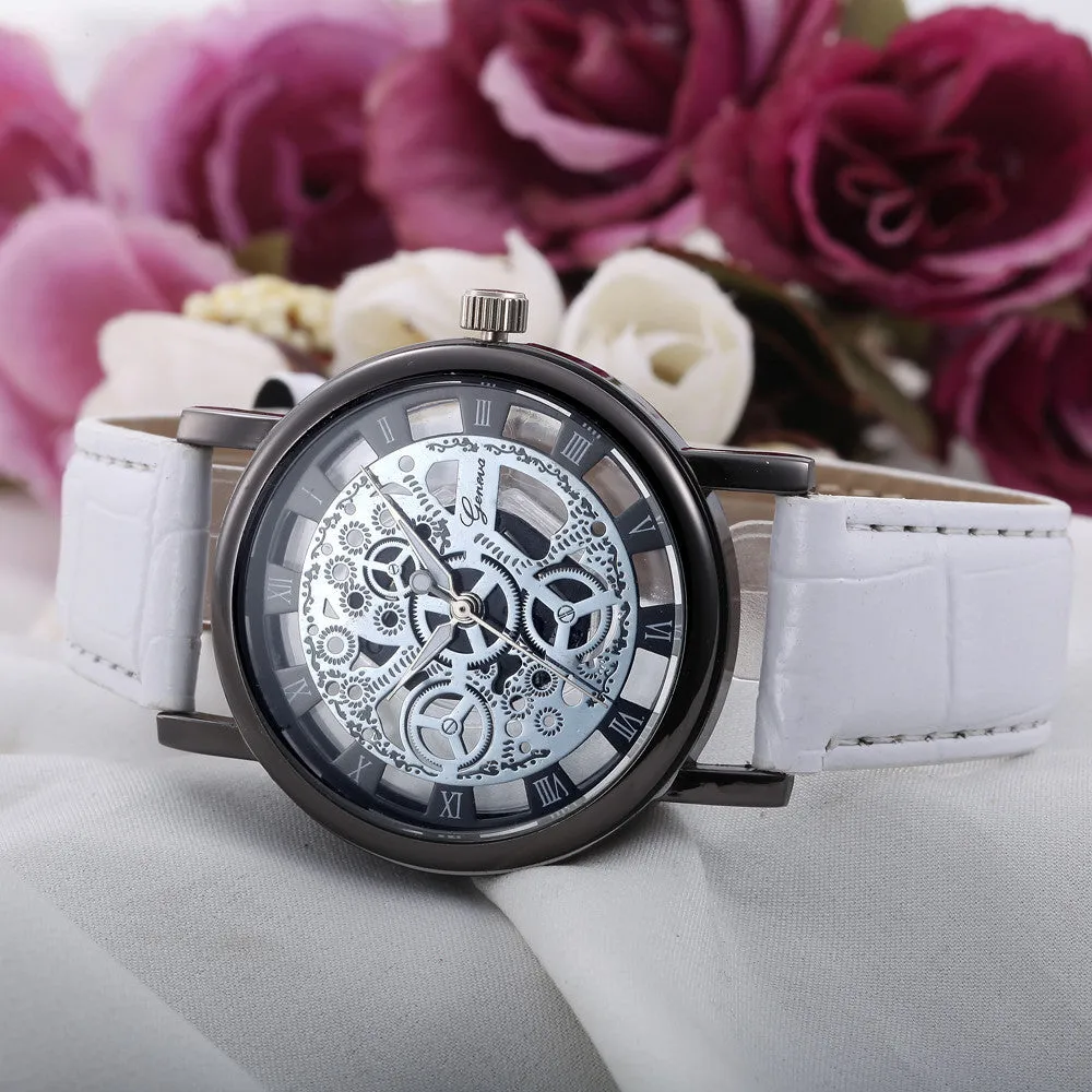 Women Stainless Steel Wrist Watch Hollow Analog Quartz Watches