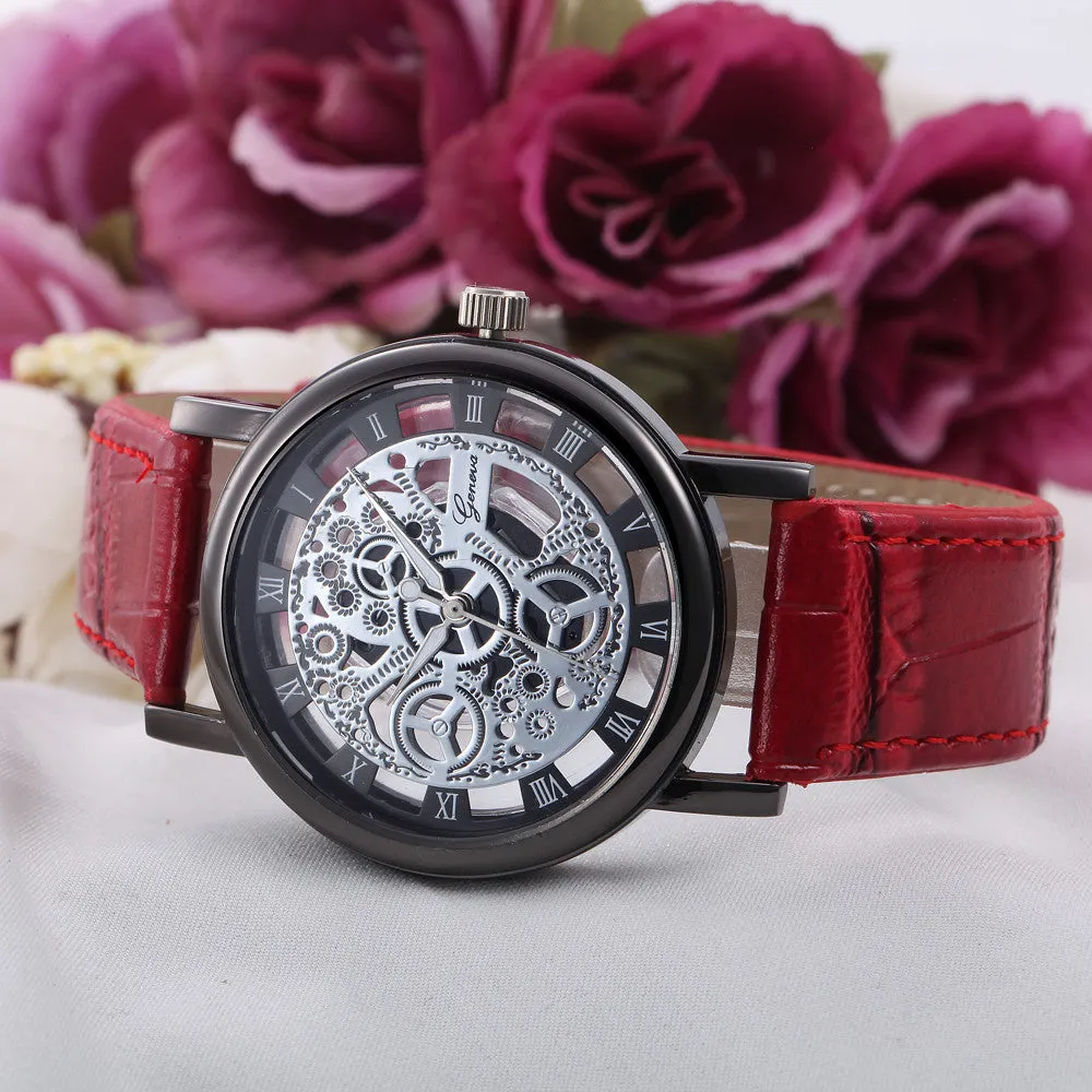 Women Stainless Steel Wrist Watch Hollow Analog Quartz Watches